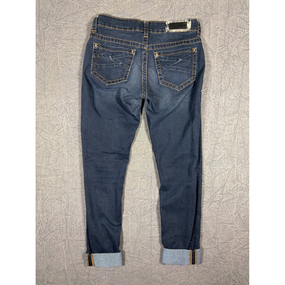 Daytrip Lynx Skinny Jeans Womens 27L Dark Wash Southwestern Pocket Inset DBK1915 - Picture 4 of 11